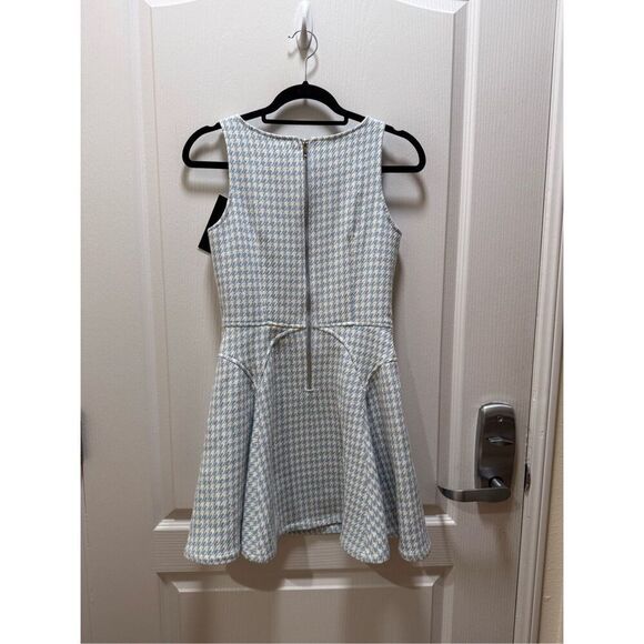 EN SAISON Raelynn Dress houndstooth pattern Mini Dress Blue & White Size S NWT - Picture 6 of 7